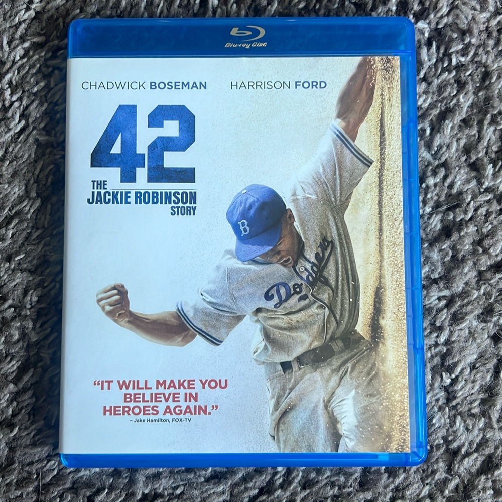 42 The Jackie Robinson Story Blu-ray disc DVD w/Chadwick Boseman & Harrison Ford